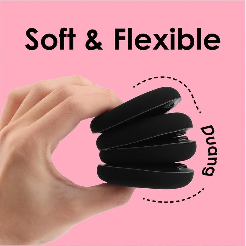 COOL-ANGLE 4Pack Makeup Sponge Latex-Free Soft Blender Sponge Perfect for Foundation Concealer Cream Powder, Beauty Sponge Set for Long-lasting and Natural Makeup, 2X-Large Black and 2 Medium Pink - Image 5